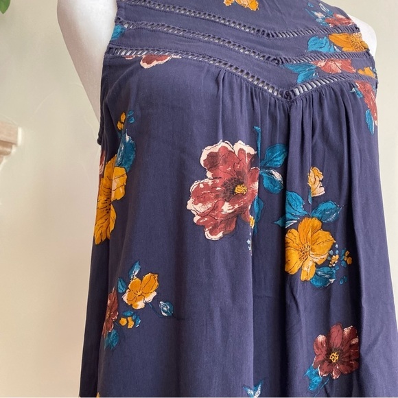 Xhilaration Purple Floral Women S Mock Neck Sleeveless Mini Shift Dress Bohemian - Picture 5 of 15